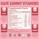Purely Optimal Premium Hair Vitamins Supplement-Gummy W/Biotin, Folic Acid, Vitamin A&D-Supports Faster Hair Growth & Healthy Hair, Skin, & Nails-60 Non-Gmo Berry Flavored Gummies