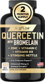Quercetin With Vitamin C And Zinc - Quercetin 500Mg - Quercetin With Bromelain - Zinc Quercetin - Stinging Nettle -120 Veggie Caps. Quercetin Supplements + Vitamin D3 (Non-Gmo, Gluten-Free, Vegan)