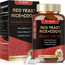 Red Yeast Rice 2,000Mg With Coq10 Supplement - Max Strength Extract Red Yeast Rice Capsules With Coq10 100 Plus Citrus Bergamot - Cholesterol Lowering Supplements 3Rd-Party Tested Vegan Non-Gmo