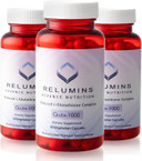 Relumins Advance Nutrition Gluta 1000 - Reduced L-Glutathione, Alpha Lipoic Acid & Rose Hips - Antioxidant Support For Skin & Overall Wellness - 60 Veg Capsules X 3 Bottles (90-Day Supply)