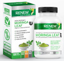 Renew Actives Moringa Leaf Supplement 800Mg Per 2 Capsules- Antioxidant-Rich Moringa Oleifera - Promotes Good Health & Wellness - Easy To Swallow - Made In Canada - 120 Capsules