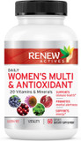 Renew Actives Women'S Multi-Vitamin & Antioxidant: Daily Health Supplement - 22 Vitamins & Minerals For Energy & Mental Alertness, 2 Capsules Per Serving - 60 Capsules