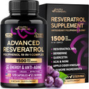 Resveratrol Supplement - 19-In-1 Organic Polyphenol Complex - Noni Extract | Berberine | Quercetin | Apple Cider Vinegar | Acai - Made In Usa - Antioxidant & Heart Health Support - 120 Capsules