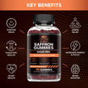 Saffron Gummies | Sugar-Free Supplement With Vitamin D2, Passion Flower, St. JohnS Wort & Gaba | Positive Mood, Digestion, Energy | Natural Berry Flavor, Made In Usa (90 Count)