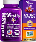 Saffron Supplements - Usa Made Saffron Extract Supplement 88.5Mg - Non-Gmo Crocus Sativus For Mood, Energy & Cognitive Support - 90 Vegan Capsules