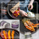 Saltverk Salt Gift Set - Includes 4 Jars - Flaky, Lava , Birch Smoked, Arctic Thyme Sea Salts- Gourmet, Icelandic, Hand Harvested And Sustainably Made - 12.33 Oz Total