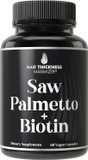 Saw Palmetto + Biotin Advanced 2-In-1 Combo For Hair Growth. Vegan Capsules Supplement With Natural Saw Palmetto Extract + 10000Mcg Biotin. Hair Loss And Regrowth Pills For Men And Women. Dht Blocker