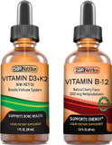 Sbr Nutrition D3+K2 And B12 Bundle Vitamin D3K2 (Mk7) Liquid Drops, Peppermint 1Oz | Vitamin B-12 3000Mcg Liquid Drops, 2Oz | For Adults & Kids | Non-Gmo, Gluten Free