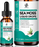 Sea Moss Black Seed Oil For Immune System, Gut, Skin & Energy, 7 In 1 Sea Moss Complex Liquid Drop With Spirulina, Black Elderberry, Burdock Root, Bladderwrack, Dragon Fruit Flavor, 2 Fl Oz