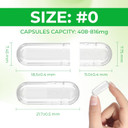 Size 0 Capsules Empty Vegan Plant Based Clear (1,000 Count) Gluten Free, Non-Gmo, Halal Certified Pill Caps Filling Kit With 2 Spoons For Vegetarian Diy Your Own Supplements
