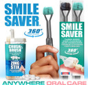 Smile Saver 360° 3-Sided Toothbrush 2Pk + Toothpaste Tablets + Zing Stix Peppermint Infused Toothpicks | Gum Massage & Tongue Cleaner | Black & Teal Heads - Charcoal Handles
