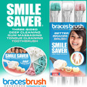 Smile Saver 360° Braces Brush 3-Sided Toothbrush 3Pk | Orthodonic Bracket Cleaning + Tongue Cleaner | Adults Children Braces Travel | Made In The Usa (Charcoal Handles)