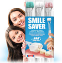 Smile Saver 360° Deep Clean 3-Sided Toothbrush | 3Pk | Deep Cleaning + Gentle Gum Massage + Tongue Cleaner | Everyone Can Easily Brush Better Adults Children Braces Travel | Gift Of Healthy Smiles Usa