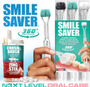 Smile Saver 360° Deep Clean 3-Sided Toothbrush 3Pk + Toothpaste Tablets | Deep Cleaning + Gum Massage + Tongue Scraper | Everyone Can Easily Brush Better: Adults Children Braces Special Needs Travel