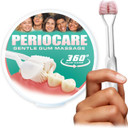 Smile Saver 360° Periocare Gum Massage 3-Sided Toothbrush | 3X Triple Clean + Soft Gum Massage Head | Built-In Tongue Scraper | Gingivitis Sensitive Gums Relief | Made In America
