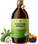 Soursop Bitters Liquid With Black Seed, Turmeric & Moringa-Pure 15 In 1 Herb Soursop Tea For Immune System, Digestive & Gut Health, Antioxidant,Skin Health Support 8 Fl Oz
