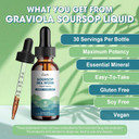 Soursop Graviola Liquid Drop  Soursop Drops For Cell Support, Antioxidant, Relaxation & Immune Boost With Sea Moss, Turmeric, Black Pepper, B6 C, Zinc, Sugar Free, Gluten Free, Vegan, 2 Fl Oz