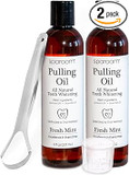 Sparoom Oil Pulling For Teeth And Gums  2 Pack Coconut Oil Pulling For Teeth With Tongue Scraper, Fresh Mint, Natural Mouthwash Alternative For Gum Health, Oral Hygiene, And Breath Support, 16 Fl Oz