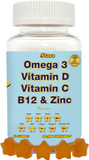Stars Kids Multivitamin Gummies With Omega 3, Vitamins For Kids With A, B, C, D, Plant Based Multi Vitamins For Children, Manganese, 60 Star-Shaped Multivitamin For Kids, Gluten-Free Gummy Vitamins