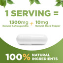 Stress Relief, Ashwagandha Ksm-66, Supports Occasional Stress Relief, Dietary Supplement, Capsules, 1 Month Supply