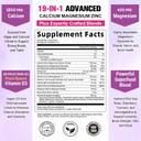 Sugar Free Calcium 1200 Mg With Vitamin D3 K2 Gummies For Women Men, Calcium Citrate Magnesium Zinc Supplement W/Boron, Glucosamine, Ultimate Absorption For Bone, Immune, Joint, Grape-Flavor