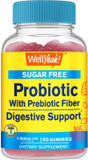 Sugar Free Probiotic With Prebiotic Gummies (5 Billion Cfu) - Digestive Support, Gut Health, And Vaginal Support - Shelf Stable Probiotic Gummy, Prebiotics And Probiotics For Women And Men - 60 Count