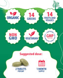 Sunny Sam Super Food Green Supplements For Adults - 60 Tablets - Organic Super Greens With Real Fruits, Vegetables, And Herbs For Natural Digestive And Energy Support