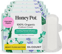 The Honey Pot Company - 64Ct - Herbal Sanitary Pads For Women - Heavy Flow W/Wings - Infused W/Essential Oils For Cooling Effect & Organic Cotton Cover - Feminine Care - Fsa & Hsa