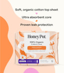 The Honey Pot Company - 64Ct - Sanitary Pads For Women - Non-Herbal Heavy Overnight W/Wings - Organic Cotton Cover & Ultra-Absorbent Pulp Core - Feminine Care - Fsa & Hsa Eligible