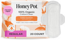The Honey Pot Company - 80 Ct - Sanitary Pads For Women - Non-Herbal Regular Flow W/Wings - Organic Cotton Cover & Ultra-Absorbent Pulp Core - Feminine Care - Fsa & Hsa Eligible