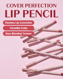 Thesaem Cover Perfection Lip Pencil - Slim, Easy-Blend & Overlip Makeup, Creamy Matte Lip Liner, Long-Lasting With Built-In Sharpener (04 Taro)