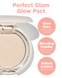 Thesaem Glam Glow Pact - Illuminating Pressed Powder For Oily & Combo Skin - Matte Finish With Radiant Finish - Sebum Control Pore Refining Pact With Natural Luminous Glow, 0.3Oz