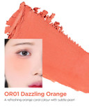 Thesaem Jelly Blusher Or01 Dazzling Orange - Velvety Finish Soft Jelly Powder Cheek - Easy Blending Formula- Lightweight, Smooth, Natural Buildable Blusher