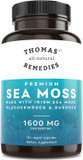 Thomas' All-Natural Remedies Irish Sea Moss Capsules, Sea Moss With Bladderwrack & Burdock Root Organic For Gut Health, Digestion, Energy & Immune Support, 120 Seamoss Pills