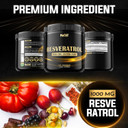 Trans Resveratrol 1000Mg Supplement - Impressive Benefits For Immune System, Energy Production & Heart Health Support - 120 Vegan Capsules For 2 Months