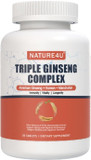 Triple Ginseng Complex, Ultra Potency 15% Ginsenosides From 3 Panax Ginseng Extract For Energy, Memory, Vitality & Immune Support, Healthy Aging For Elderly, 30 Tablets