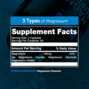 Triple Magnesium Complex Supplement (120 Vegan Capsules) - 180Mg Of Magnesium Glycinate Taurate And Citrate - Calm Magnesium Complex Supplements