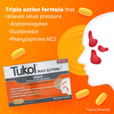 Tukol Max Action Sinus, Congestion & Pressure Caplets For Pain, Headache Relief, Expectorant, Non-Drowsy, 20 Count