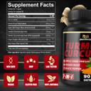 Turmeric Curcumin Supplement - 95% Curcuminoids With Ginger, Apple Cider Vinegar, Black Pepper - 90 Count - 3 Month Supply