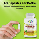 Turmeric Curcumin Supplement With Bioperine - 60 Capsules - Organic Turmeric Root Extract - Vegan Friendly, Enhanced Absorption, Daily Joint And Heart Support