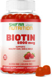 Vegan Biotin Gummies For Adult & Kids | 90 Gummies | 5000 Mcg 45 Servings | Non-Gmo | Gluten, Gelatin, Peanuts, Egg & Dairy Free | Biotin Gummy Vitamins For Hair, Skin & Nails Halal