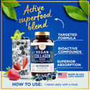 Vegan Collagen For Women And Men Supplements - Vitamin C, Biotin, Amino Acids Glycine, Lysine, Proline, Organic Fruit & Vegetable Powder - Once A Day - 30 Plant Based Collagen Boost Tablets