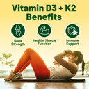 Vegan Vitality Brain & Body Balance Bundle: 120 Lions Mane Mushroom Nootropic Brain Support Supplement And 60 Vegan Vitamin D3 + K2 4000Iu (100Mcg)