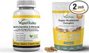 Vegan Vitality Energy Booster Bundle - Vegan Multivitamins And Super Mushroom Complex. High Strength Plant Based Formula For Immunity, Energy Overall Health For Vegans And Vegetarians