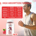 Vitamin Adk+B12 Gummies Supplements: Vitamin D3 K2 (Mk-7) With B12 For Men Women Chewable Vegan Multivitamin Support Bone Brain Immune Skin Eye Heart Sugar Free Raspberry Flavored 60 Counts