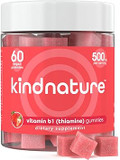 Vitamin B1 Gummies 500Mg  High Potency Thiamine Supplement For Energy, Focus & Nervous System  Vegan, Non-Gmo Chewable B1 Vitamins For Adults & Kids  Natural Strawberry Flavor  60 Ct