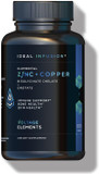Voltage Elements Zinc Bisglycinate + Orotate 245Mg With Copper Chelate: Muscle & Skin Health, Hormone Balance - Elemental Zinc 50Mg (100 Servings) Vegan