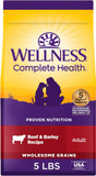 Wellness Complete Health Dry Dog Food, Wholesome Grains, Natural, Beef & Barley Recipe, (5-Poud Bag)