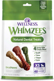 Whimzees Wellness Brushzees Dog Dental Treats, Natural Chews, Extra Small Size Stick, (48 Count)