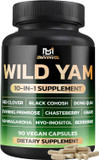 Wild Yam Supplement | Red Clover, Black Cohosh, Evening Primrose, Berberine, Myo-Inositol - Hormone Balance For Women [ 90 Capsules]
